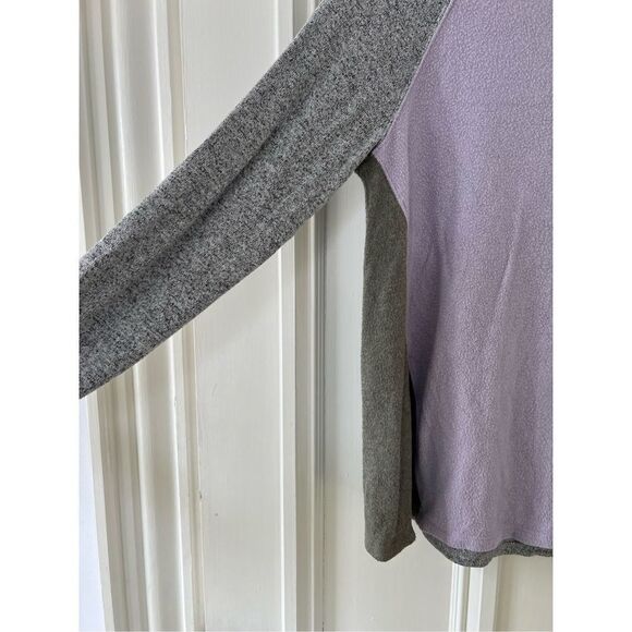 Anthro Saturday Sunday light purple gray and khaki green color block sweater S - Picture 3 of 5